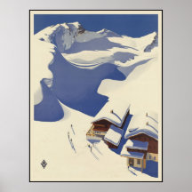 Austria Ski lodge in the Alps Print