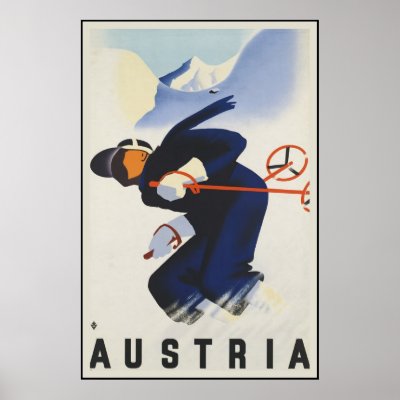 Austria Ski Posters by vintage_cafe