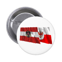 Austria & Tirol Waving Flags Pinback Buttons