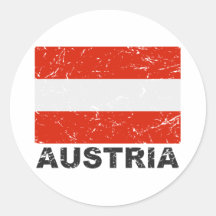 Austria Vintage Flag Round Sticker