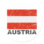 Austria Vintage Flag Round Sticker