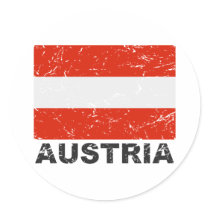 Austria Vintage Flag Round Sticker