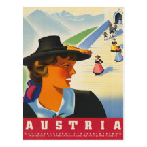 Austria Vintage Travel Poster Postcards