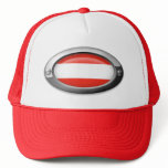 Austrian Flag in Steel Frame hats