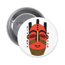 Authentic African Biombo mask button