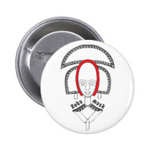 Authentic African Kota mask button