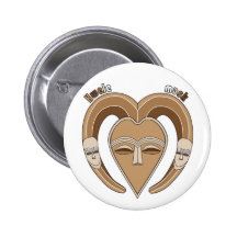 Authentic African Kwele mask button