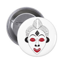 Authentic African Punu mask button