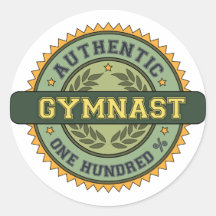 Authentic Gymnast Round Sticker