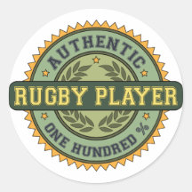Authentic Rugby Player Round Sticker