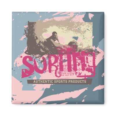 Authentic Surfing Tshirts and Gifts Fridge Magnets by HotGraphicTshirts