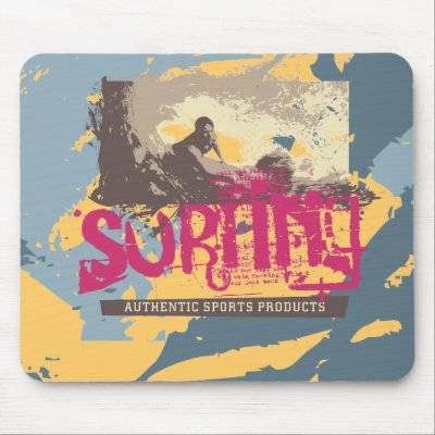 Authentic Surfing Tshirts and Gifts Mousepad by HotGraphicTshirts