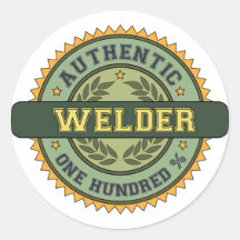 Authentic Welder Round Stickers