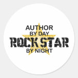 Author Rock Star by Night Round Sticker
