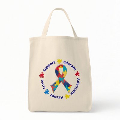 Autism Awareness Canvas Bag by awarenessgifts