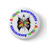 Autism Awareness Butterfly buttons