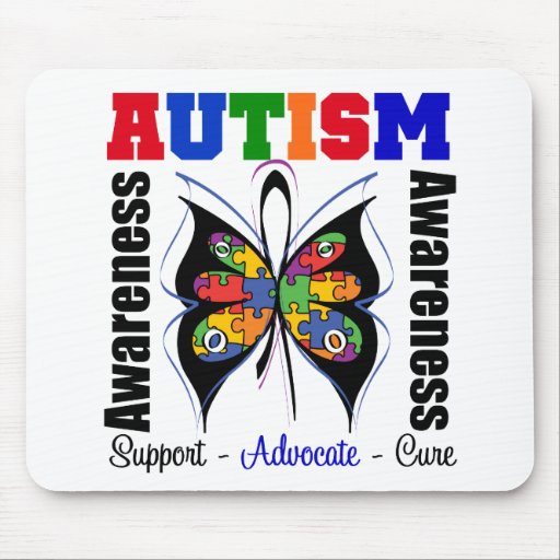 Autism Awareness Butterfly Mouse Mats