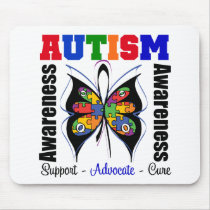 Autism Awareness Butterfly Mouse Mats