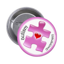 Autism Awareness Button - Pink