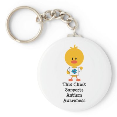 Autism Awareness Chick Keychain by AwarenessTeesGifts