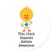 Autism Awareness Chick Stickers