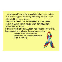 Autism Awareness Explanation Cards - Customised