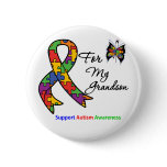 Autism Awareness For My Grandson Pinback Buttons