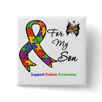 Autism Awareness For My Son Buttons