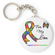 Autism Awareness For My Son Keychains