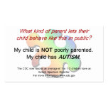 Autism Awareness Handout business cards