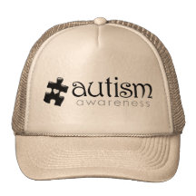 Autism Awareness Hat - Black on Tan