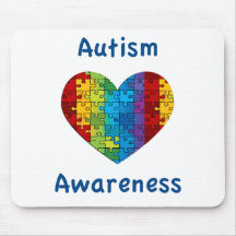 Autism Awareness Heart Mouse Pads