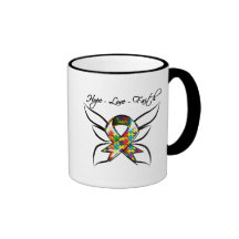 Autism Awareness Hope Love Faith Coffee Mugs