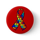 Autism Awareness Jigsaw Puzzle Ribbon Products Buttons