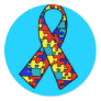 Autism Awareness Jigsaw Puzzle Ribbon Products Round Stickers
