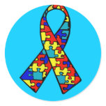 Autism Awareness Jigsaw Puzzle Ribbon Products stickers