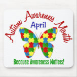 AUTISM AWARENESS MONTH APRIL Puzzle Butterfly Mousepads