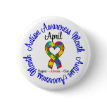 Autism Awareness Month Heart Ribbon buttons