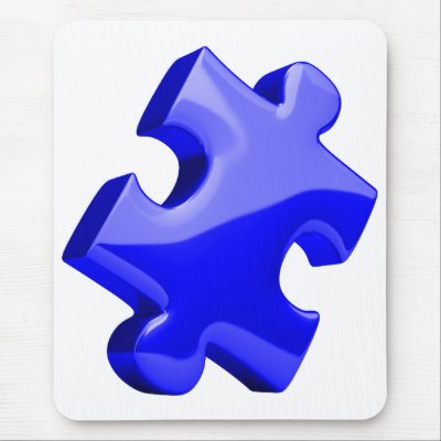 Autism Awareness Mousepad Blue Puzzle by IDIC15
