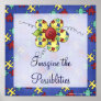 Autism Awareness Puzzle Piece Flower Print