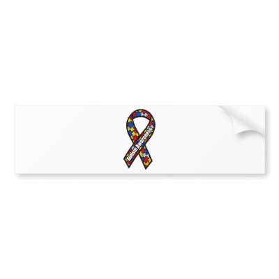 Autism Awareness Ribbon Bumper Sticker by PreciousDesigns