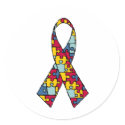 Autism Awareness Ribbon Merchandise stickers