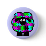 Autism Awareness Sheep Button