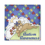 Autism Awareness Sleeping Bear Magnet