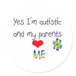Autism awareness round stickers