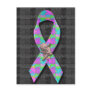 Autism Awarness Angel Puzzle Pieces Ribbon Cause Post Card