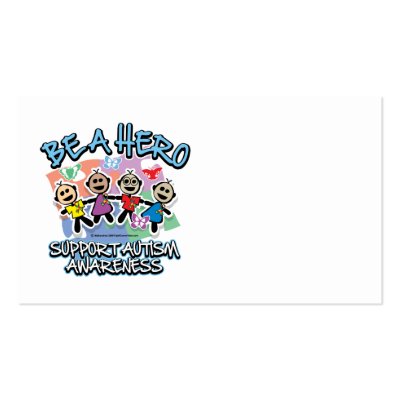 Autism Be A Hero Business Card Templates by fightcancertees