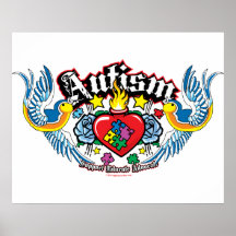 Autism Bird & Heart Posters