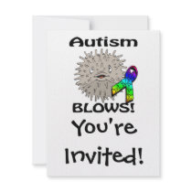 Autism Blows Awareness Design Personalized Invitations