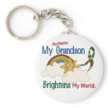 Autism BRIGHTENS MY WORLD 1 Grandson keychains